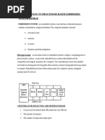 Introduction To Processor Based Embedded System Design