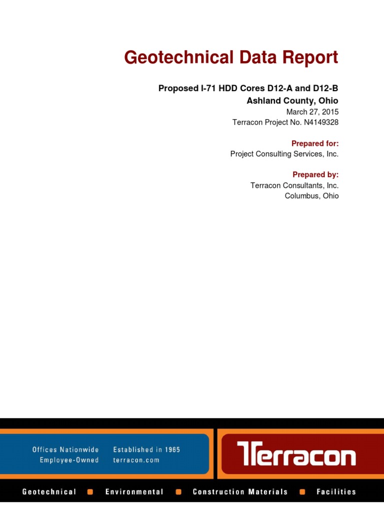 Example 1 - Geotechnical Data Report | PDF | Geotechnical Engineering ...