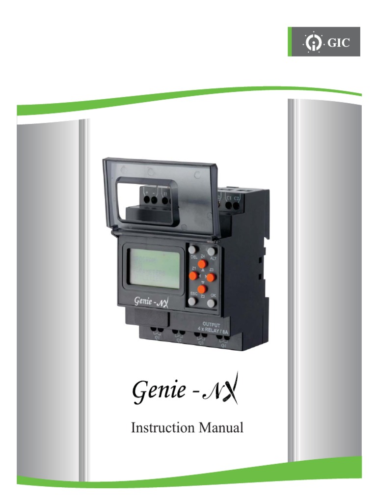 Genie Nx Instruction Manual Gic Computer Program Menu