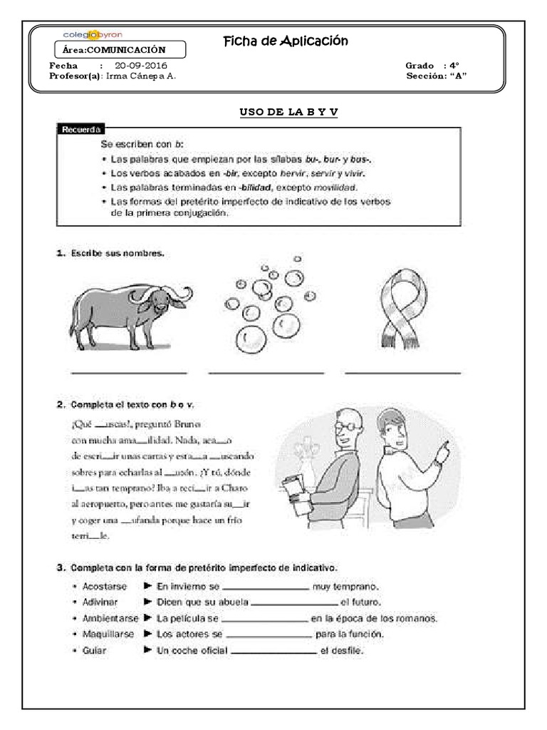 Ficha Uso de B y V | PDF
