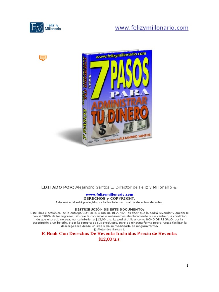 7 Pasos para Administrar Tu Dinero PDF | PDF | Relaciones personales ...