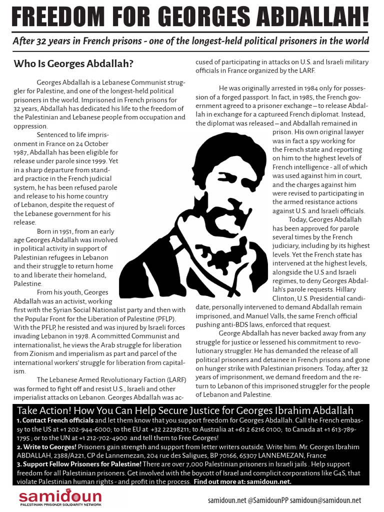 Freedom for Georges Abdallah Now! | PDF | Popular Front For The ...