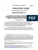 NRC Regulatory Guide on Using PRA for Plant-Specific Changes