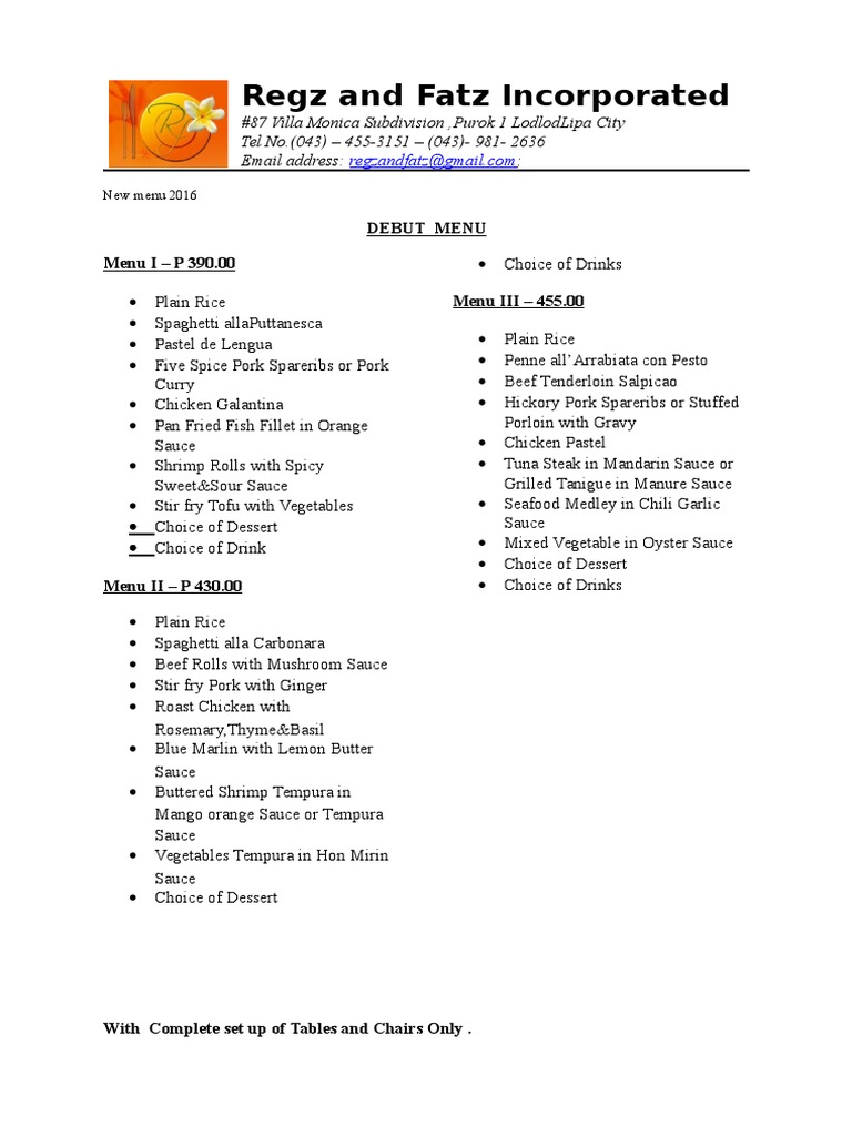 Catering Menu for Event Planners | PDF | Curry | Cooking