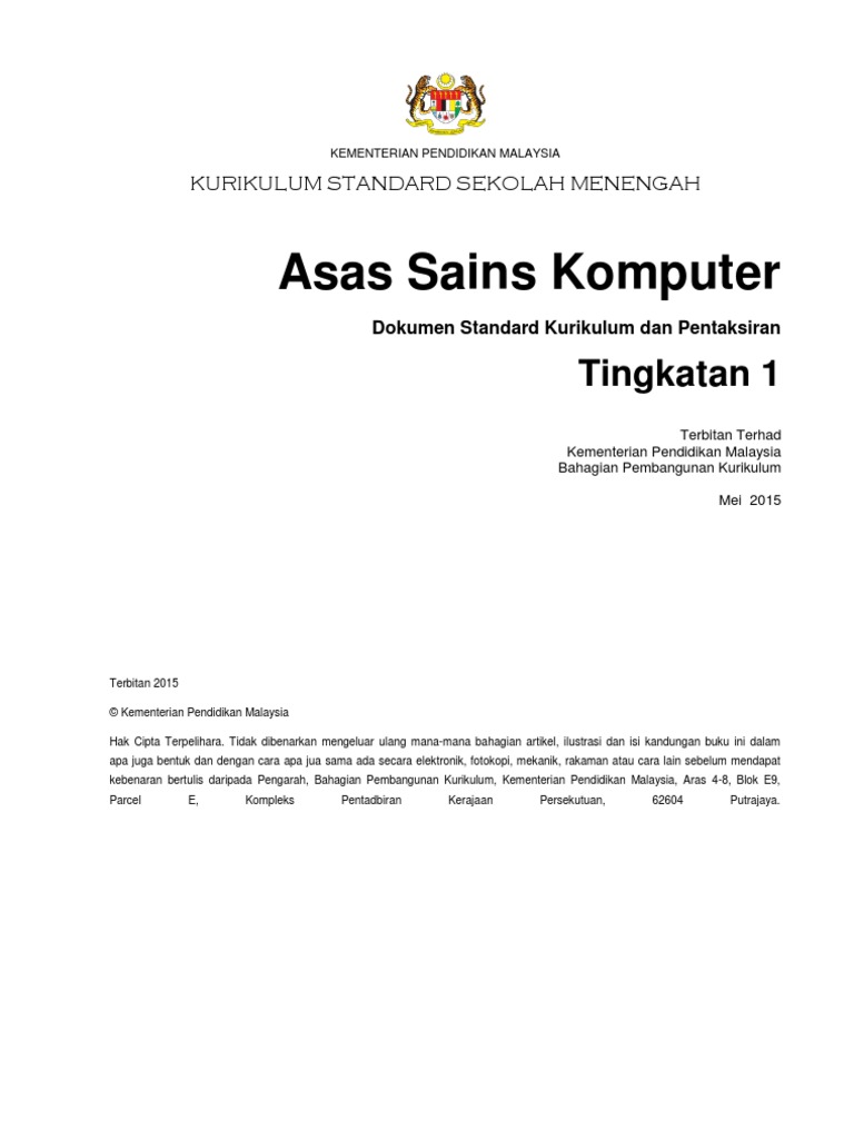 Asas Sains Komputer: Tingkatan 1