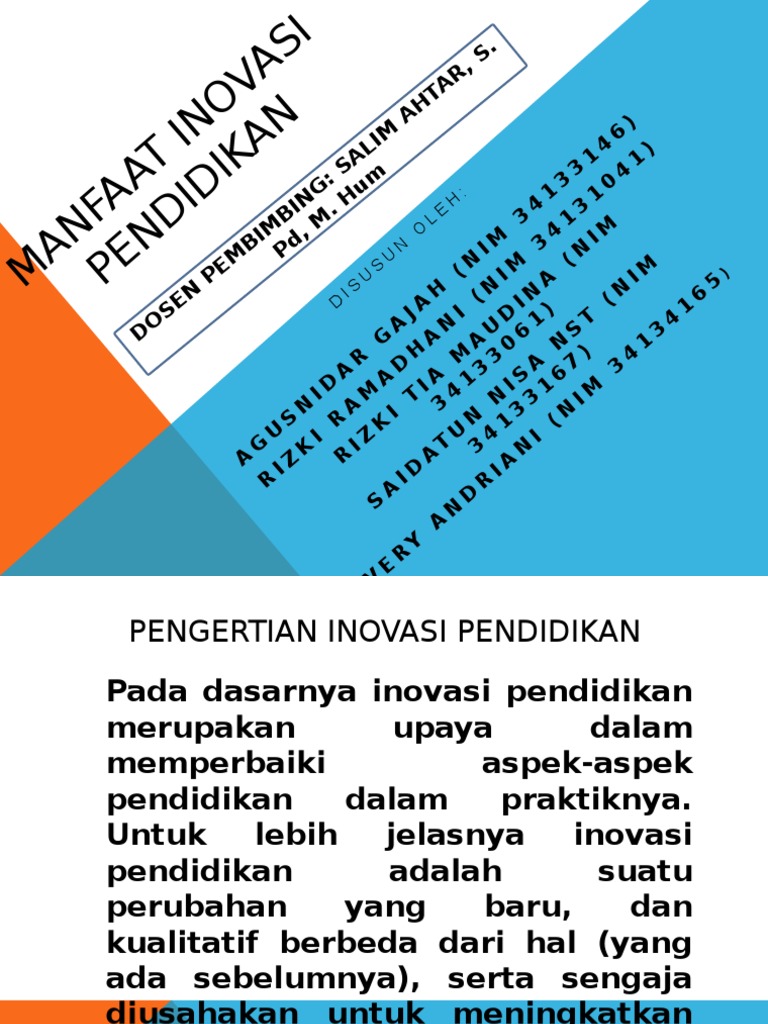 Manfaat dan Contoh Inovasi Pendidikan | PDF