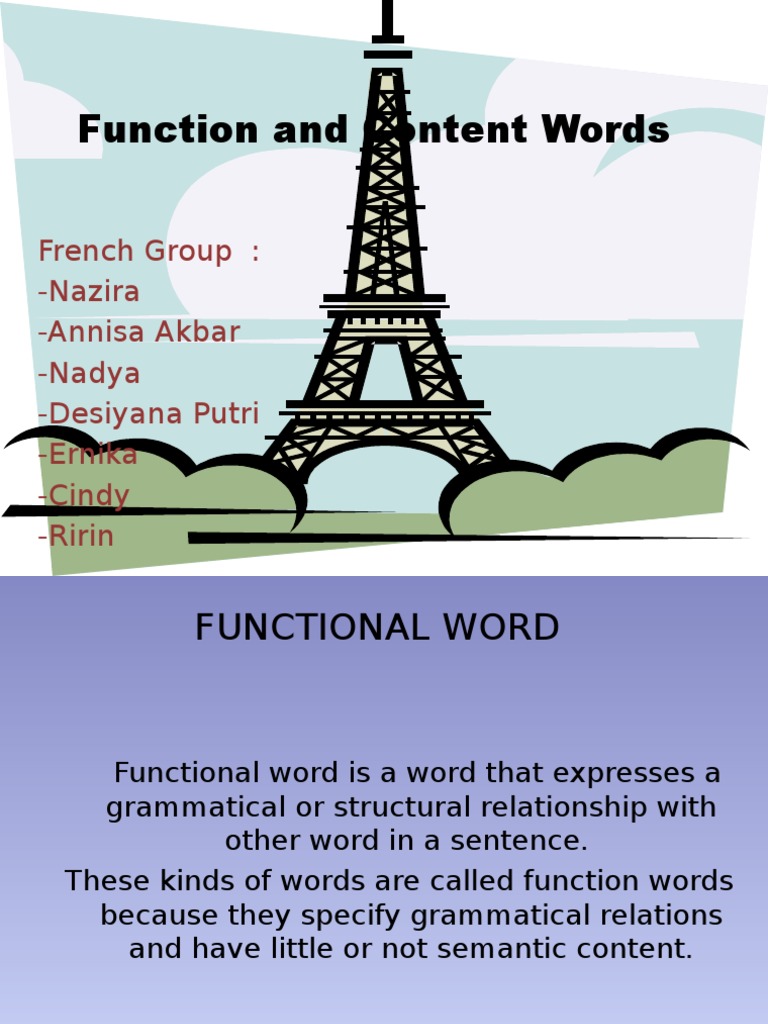 Understanding Function and Content Words | PDF | Word | Verb