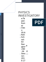 Physics Investigatory Tapan