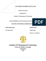 Institute of Management Technology: Ratio Analysis of Ashok Leyland