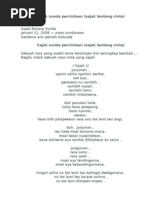 1 Sajak Sunda Percintaan Sajak Tentang Cinta Txt Doc