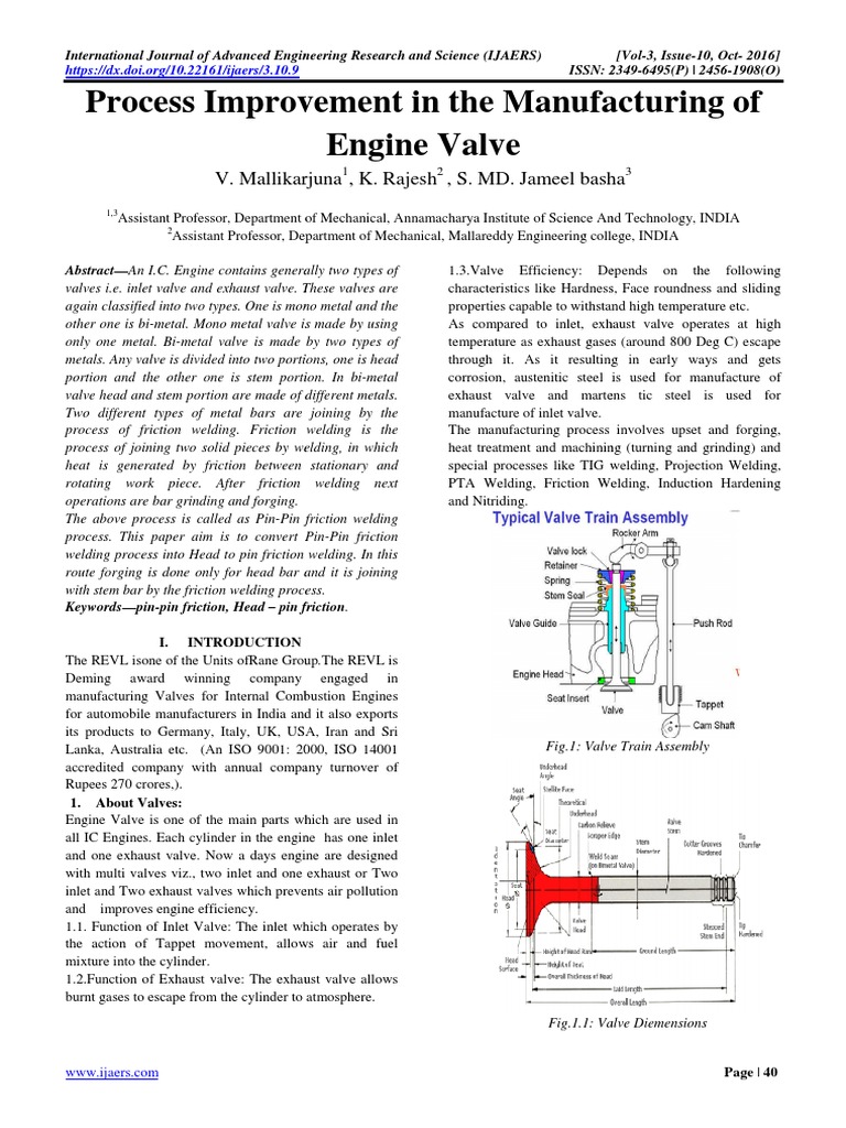 Bi-Metal Engine Valve Manufacturing Process | PDF | Heat Treating ...
