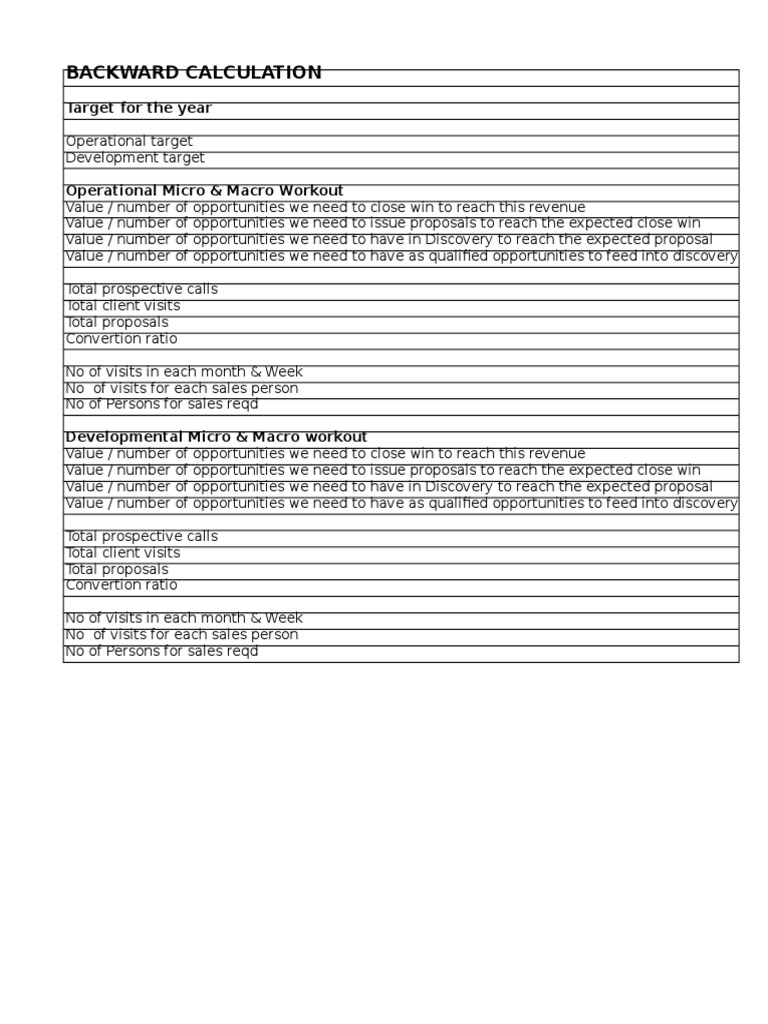 Backward Calculation-Standard Way | PDF | Business