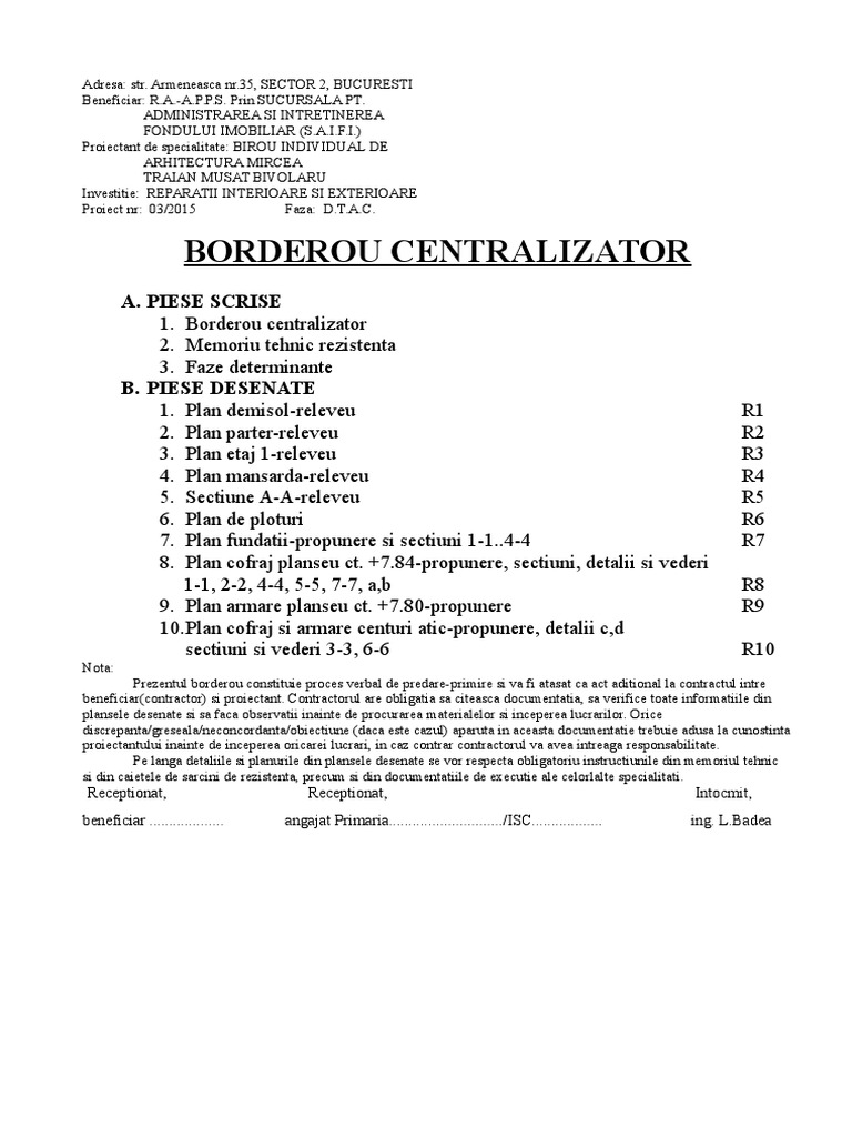 Borderou Armeneasca.35 | PDF