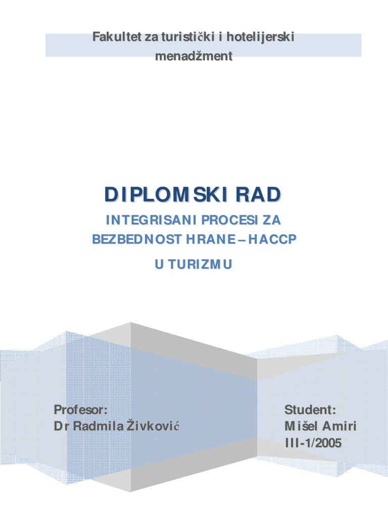 DR - Integrisani Procesi Za Bezbednost Hrane - HACCP PDF | PDF