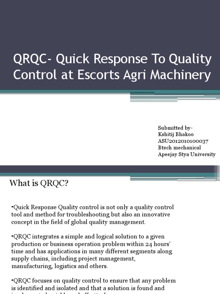 QRQC Methodology for Quality Control | PDF | Screw | Gear