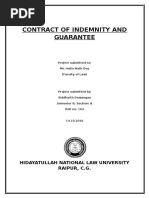 Contract of Indemnity and Guarantee: Hidayatullah National Law University Raipur, C.G