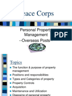 Peace Corps OST Personal Management Property - Overseas Post