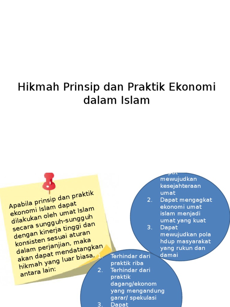 Hikmah Prinsip Dan Praktik Ekonomi Dalam Islam