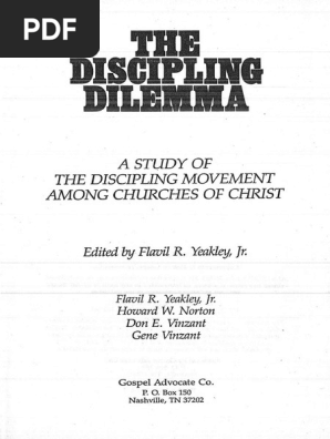The Discipling Dilemma Pdf Churches Of Christ Christian Church