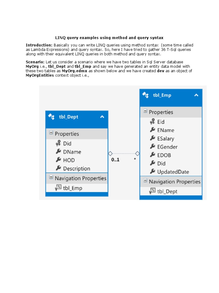 LINQ Query Examples Using Method and Query Syntax | PDF | Language ...