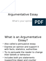 Argumentative Essay: What's Your Opinion?