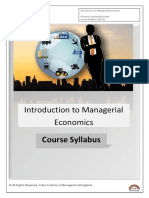 Introduction To Managerial Economics: Course Syllabus