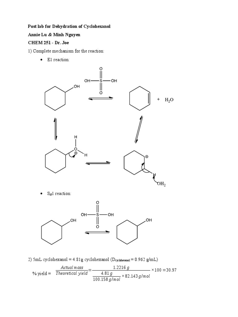 Cyclohexene to cyclohexanol mechanism image
