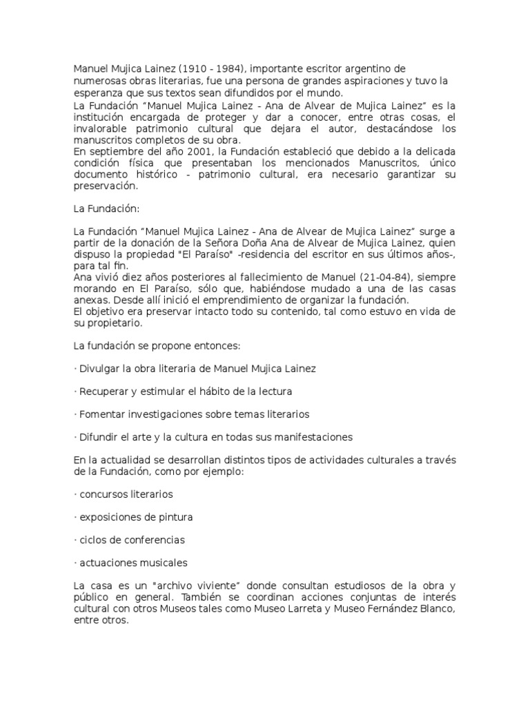 Manuel Mujica Lainez Pdf