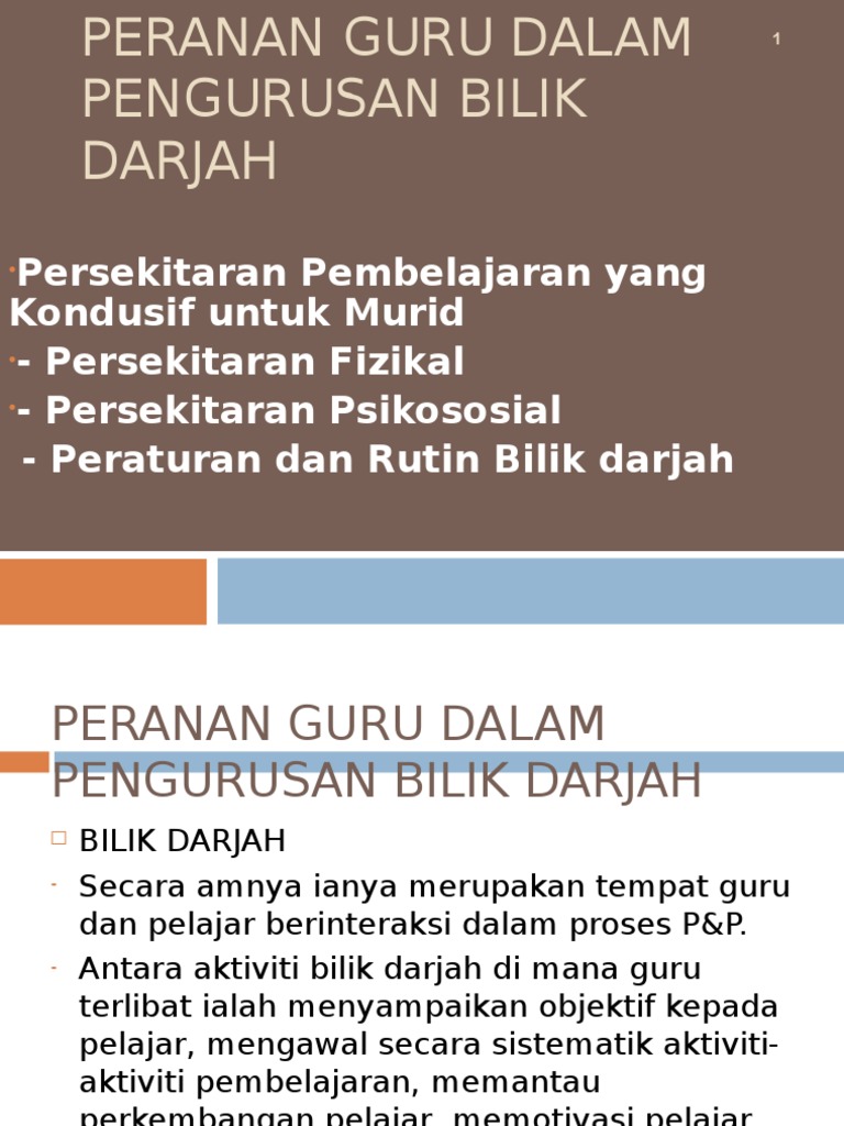 Peranan Guru Dalam Pengurusan Bilik Darjah Pdf