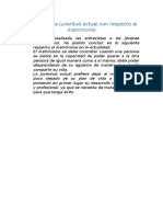 Criterio de La Juventud Actual Con Respecto Al Matrimonio