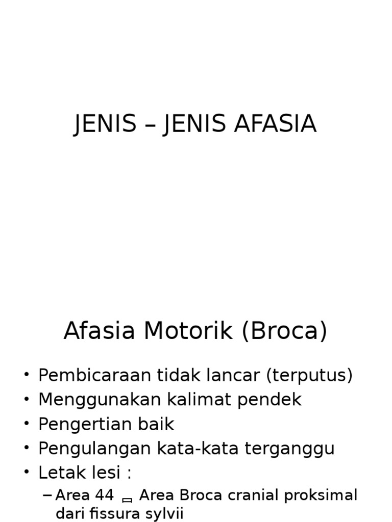 Jenis - Jenis Afasia | PDF