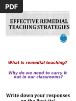 Effective Remedial Teaching Strategies in Reading and Writing