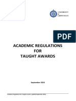 Academic Regulations For Taught Awards Amended September 2016