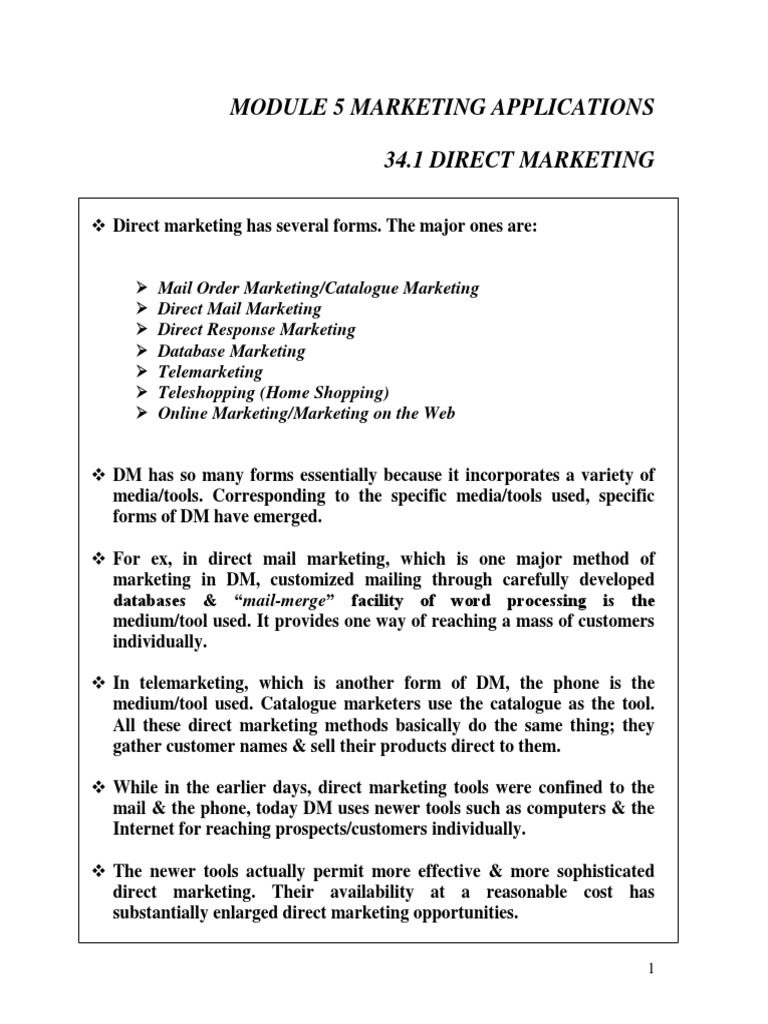 Direct Marketing Strategies Overview | PDF | Direct Marketing | Mail Order