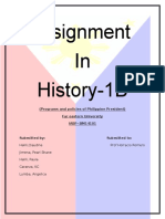 Assignment in History-1B: (Programs and Policies of Philippine President) Far Eastern University IABF-BM14101