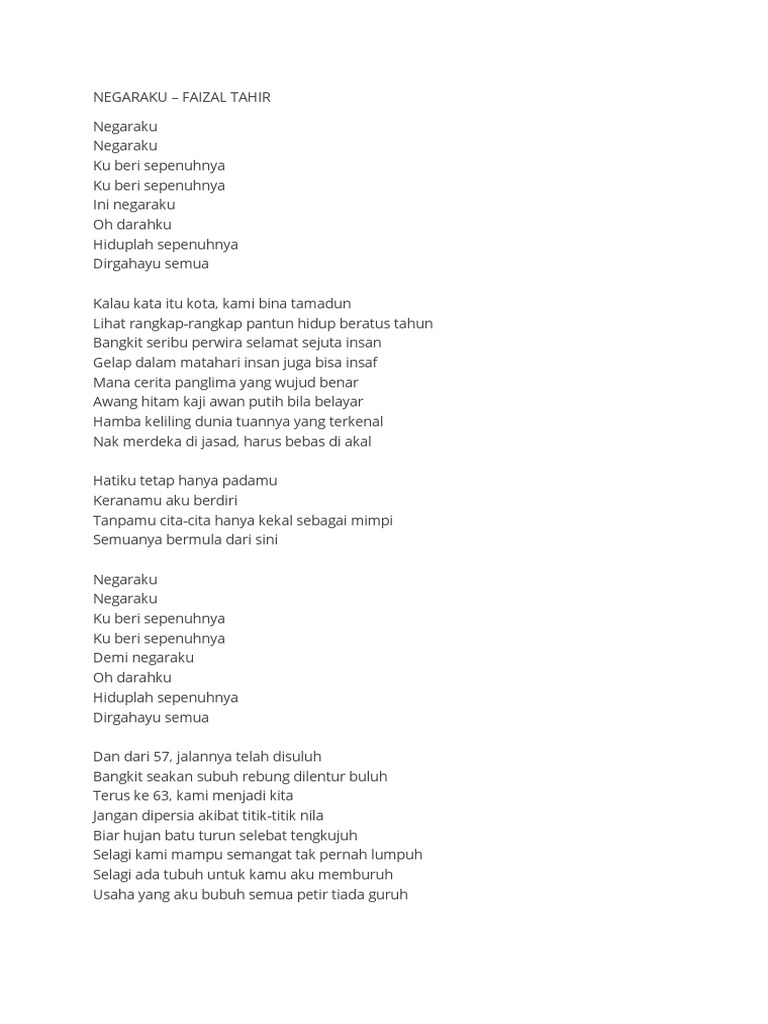 Negaraku Faizal Tahir Pdf