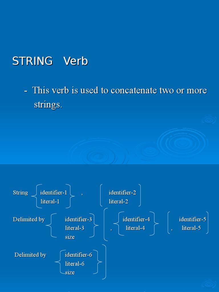 COBOL Verbs String Science) Subject (Grammar)