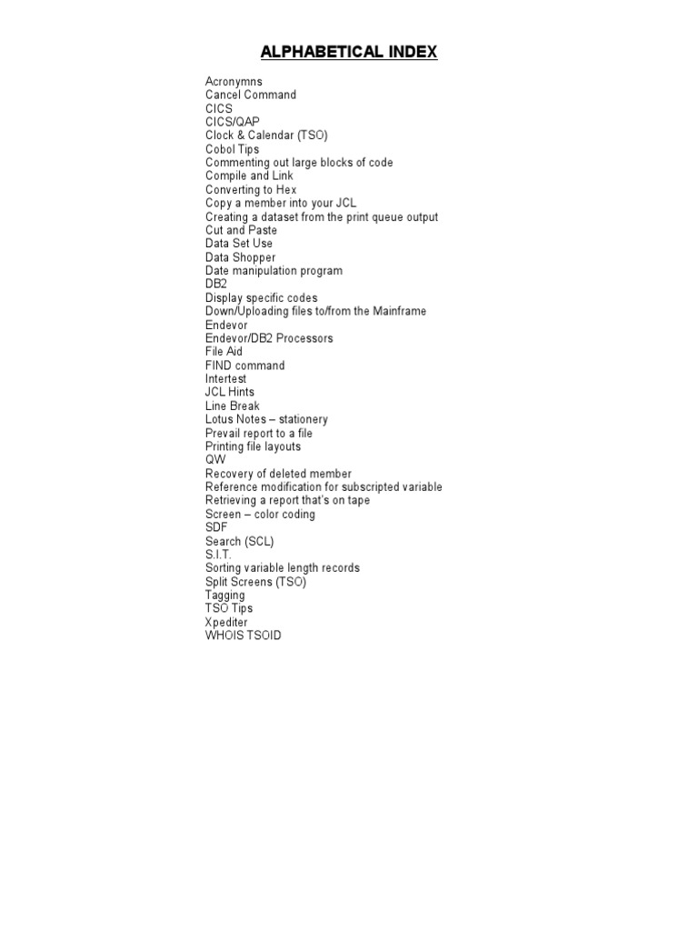 001 a Must Read for ALL Mainframe Commands | Filename | Computer ...