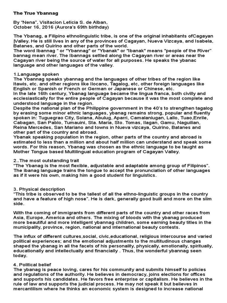 The True Ibanag Today PDF Languages Religion And Belief