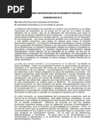 COMUNICADO Nº 6 REFORMA UNIVERSITARIA