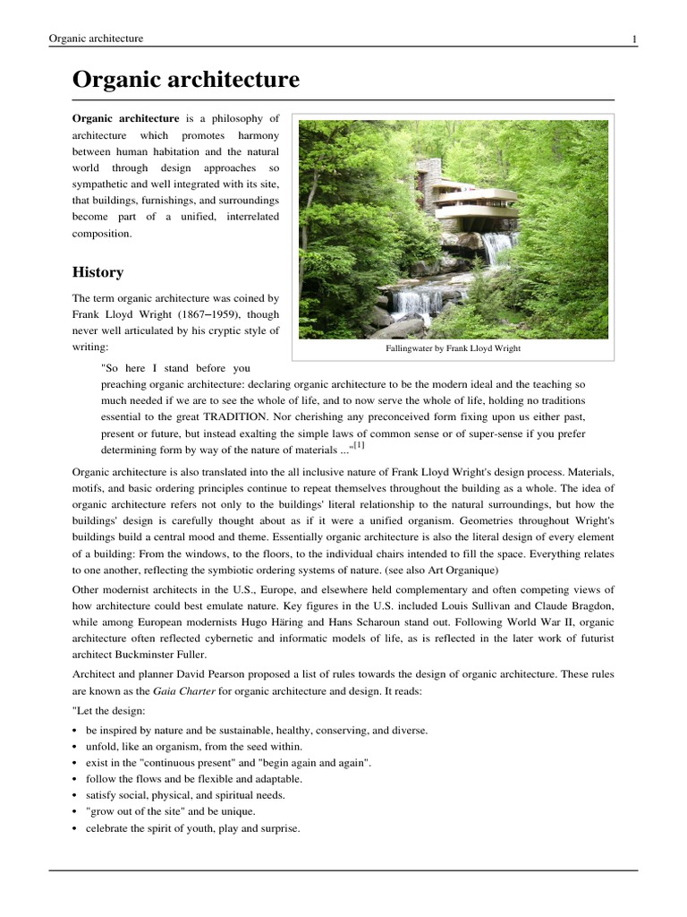 Organic Architecture | PDF | Modernism | Natural Environment