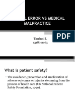 Medical Error Vs Medical Malpractice