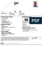 09 Sep 1995 Male SC No: Communication Address GATE Exam Details