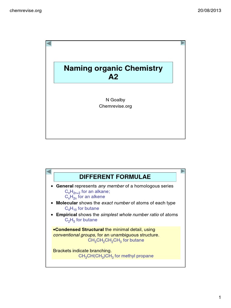 Naming Organic A2 PDF | PDF