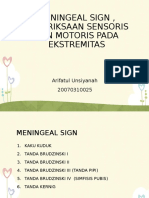 Meningeal Sign, Px Sensorik Motorik