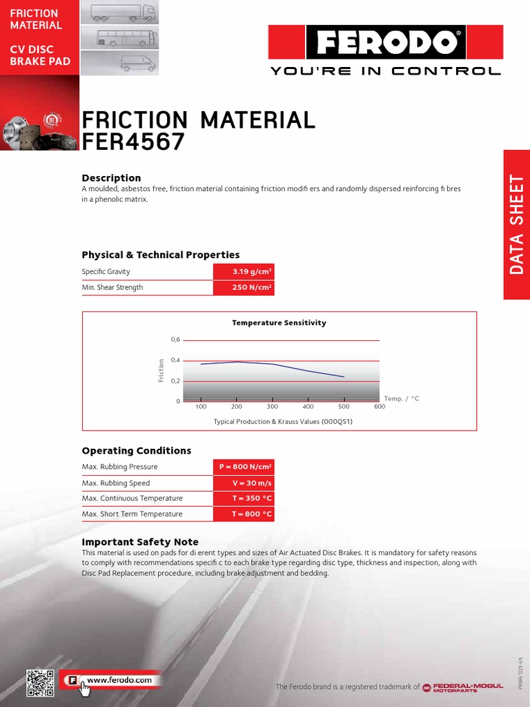 Ferodo Brake Pads Data Sheets en Brake Friction