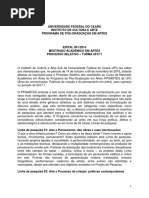 Edital de Mestrado Em Artes UFC 2017