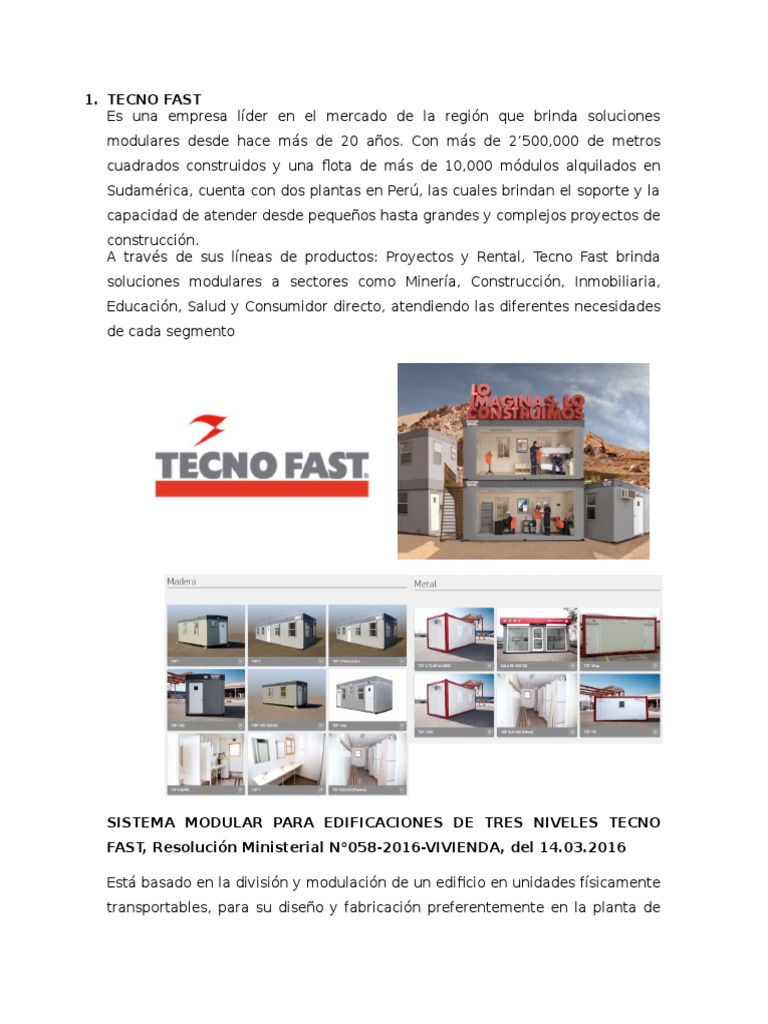 Soluciones Modulares de Tecno Fast | PDF | Cemento | Fundación (Ingeniería)