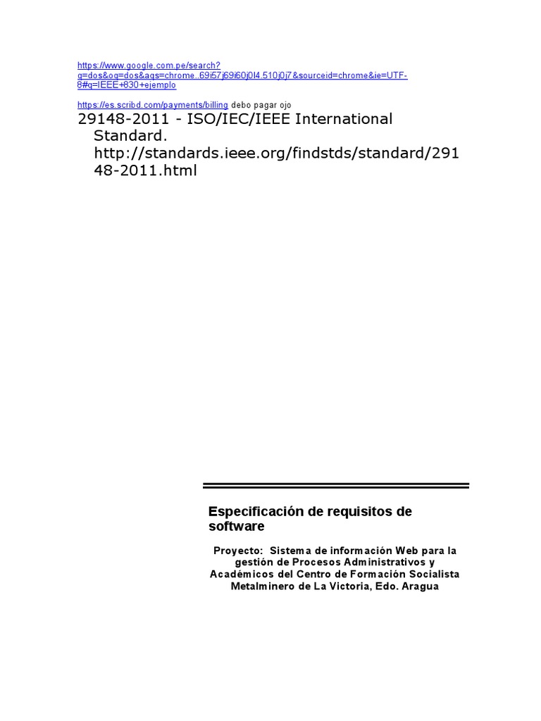 Ejemplo Formato Ieee 830 | PDF | Software | Red mundial