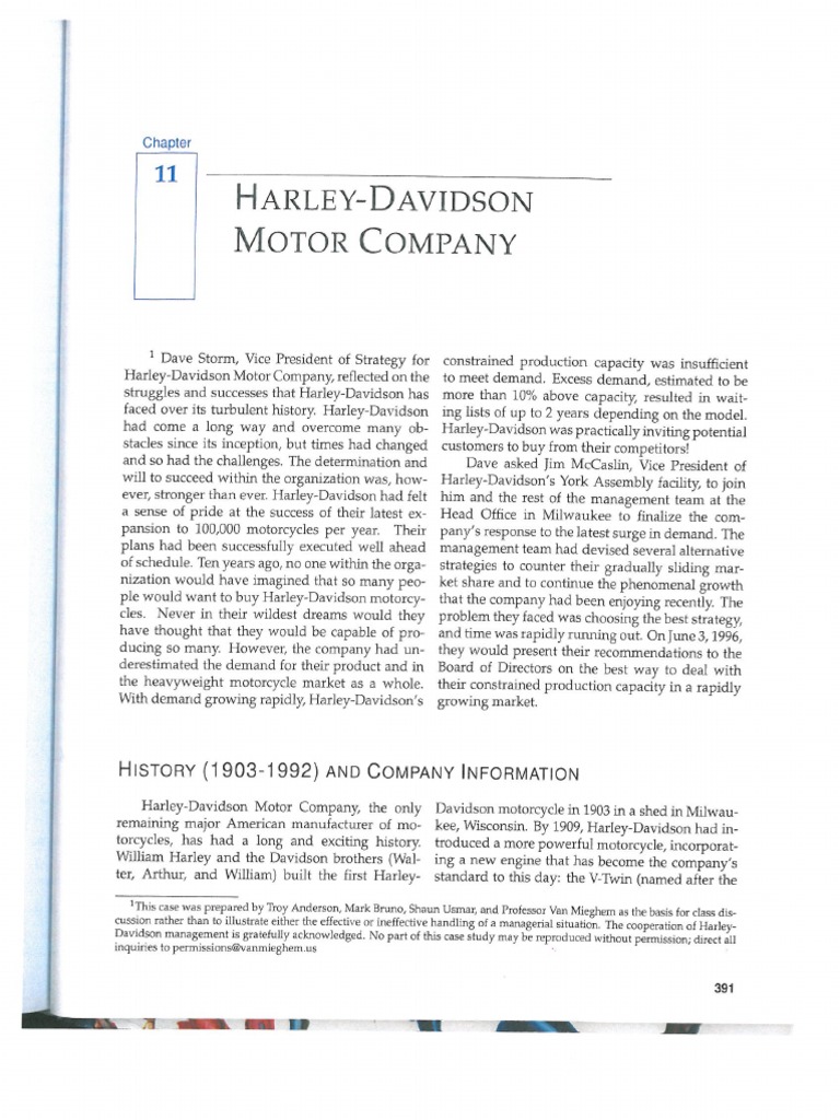 Harley Davidson Case | PDF